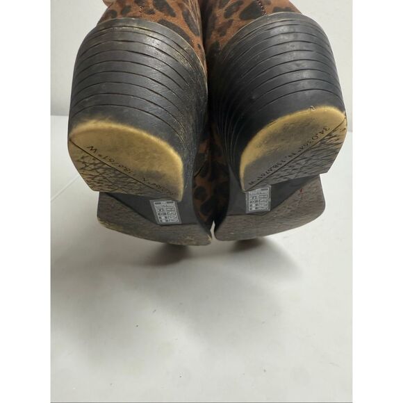 Blowfish Malibu Leopard Canvas Print Comfort  Booties Woman's Size 6 See Notes - Picture 5 of 16